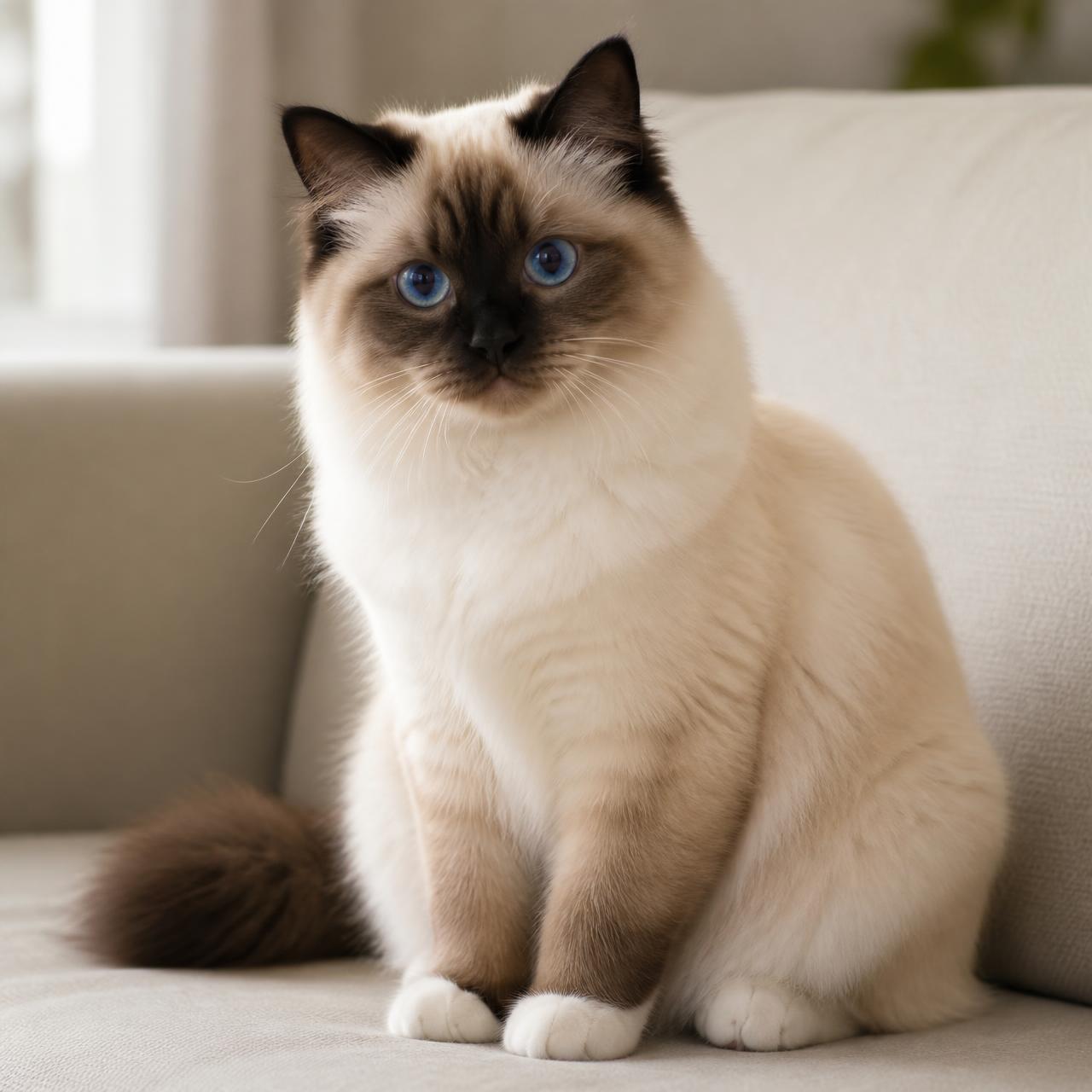 Birman cat portrait