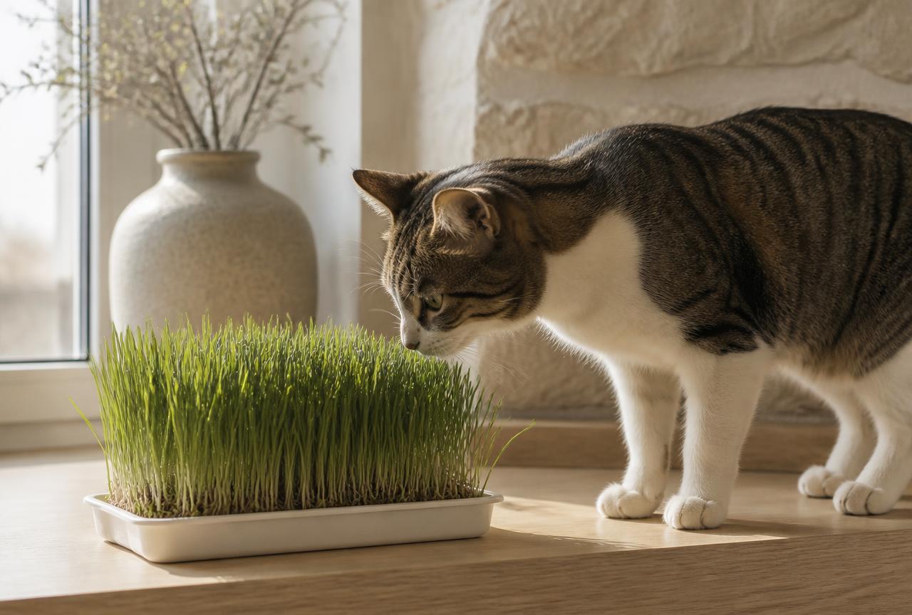 Cover photo for the article Cats and plants: what is toxic, what is safe, and why cat grass helps