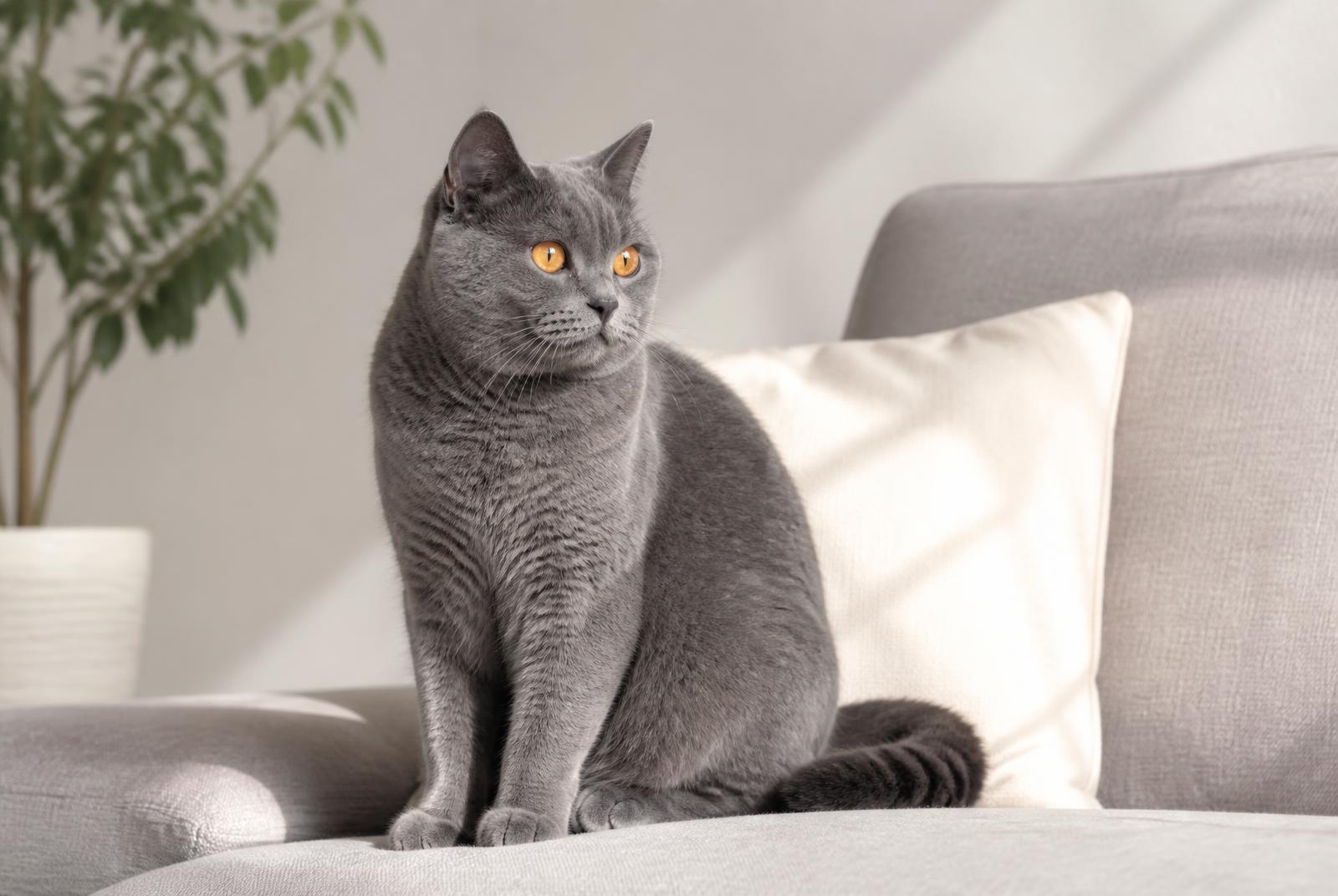 Chartreux cat portrait