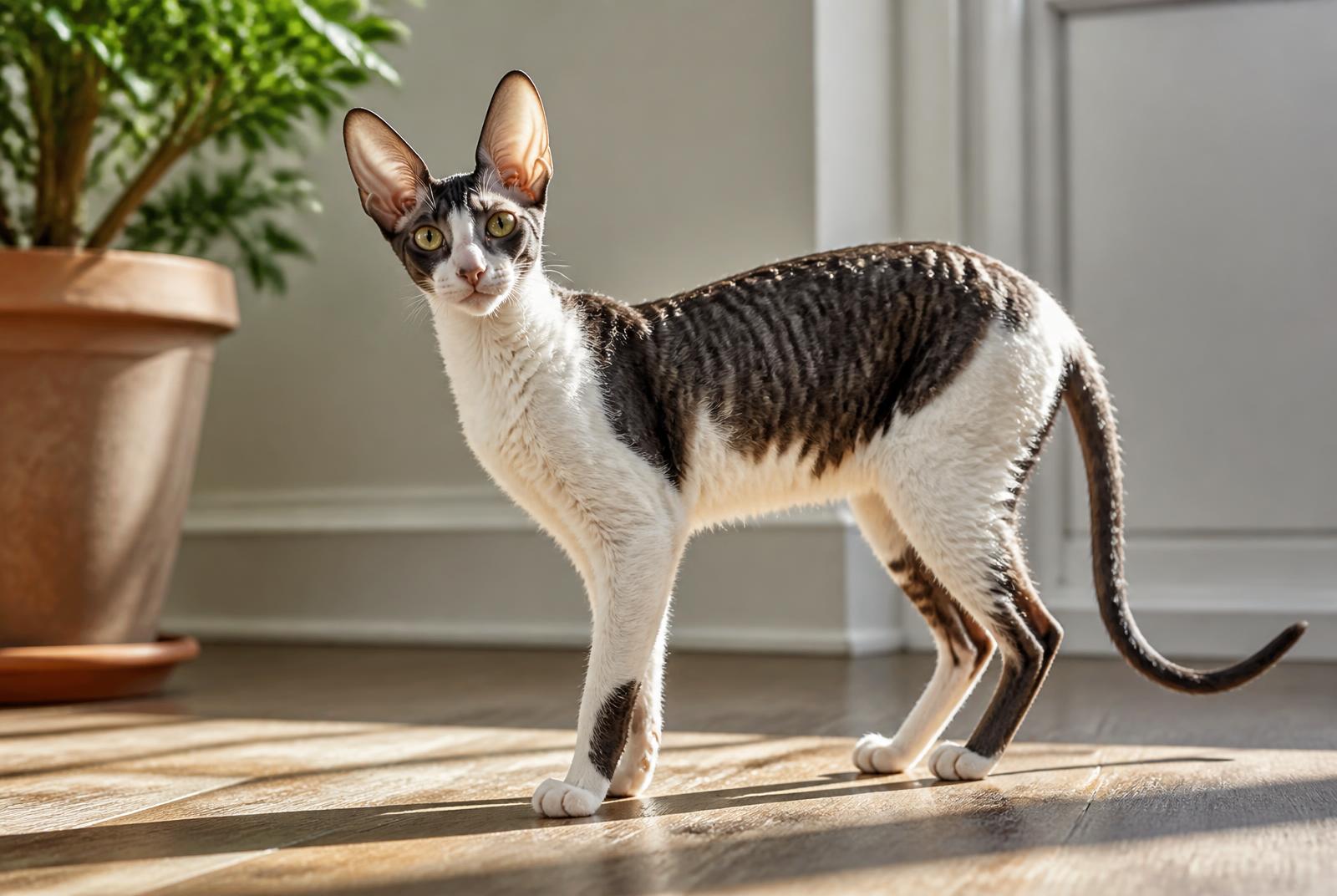 Cornish Rex cat portrait