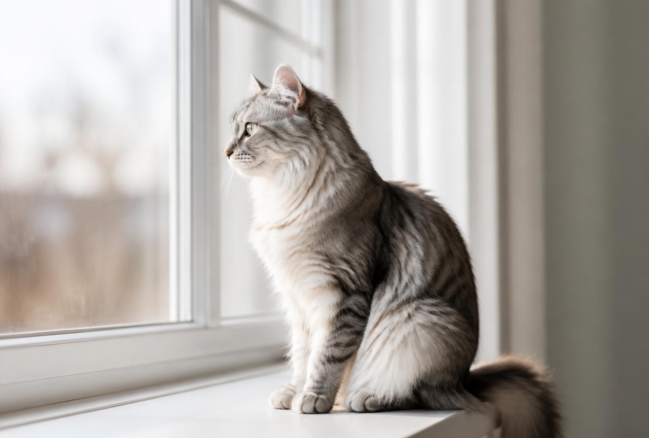 An American Curl cat in profile showing its distinctive curled-back ears