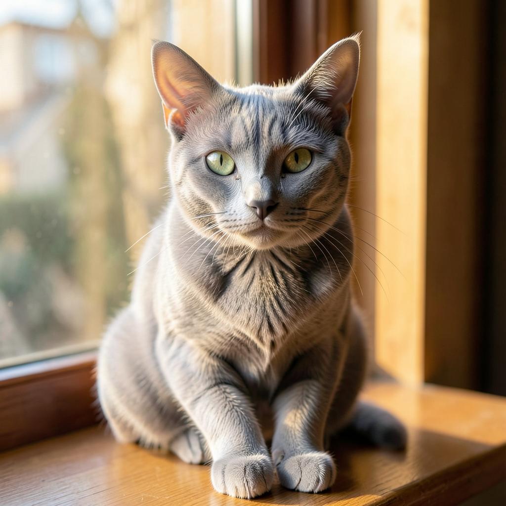 Korat cat portrait