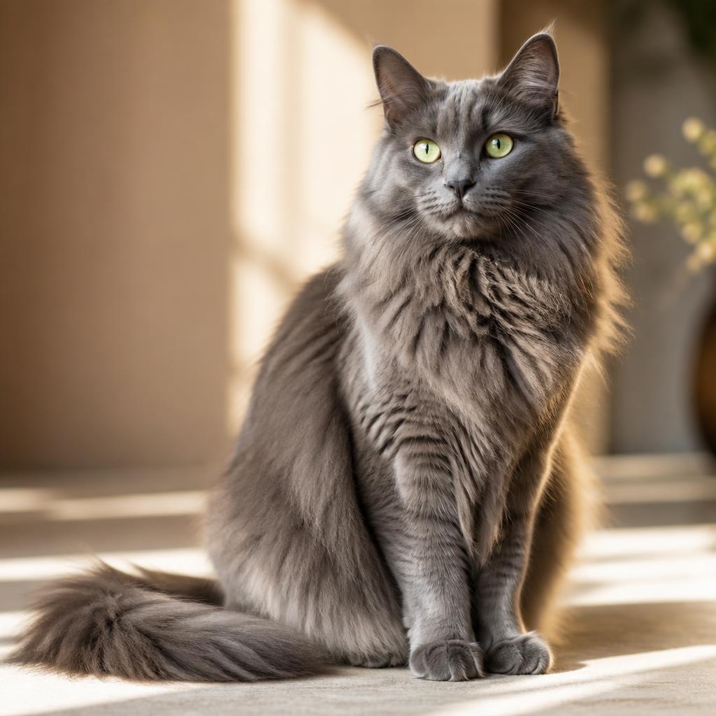 Nebelung cat portrait