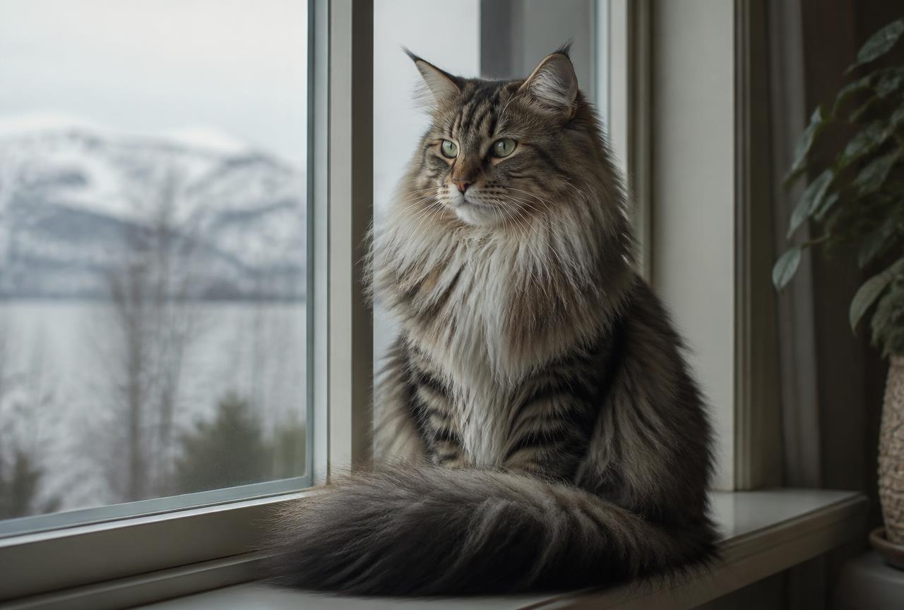 Norwegian Forest Cat cat portrait