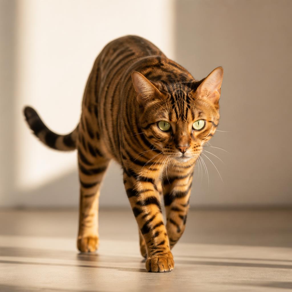 Toyger cat portrait