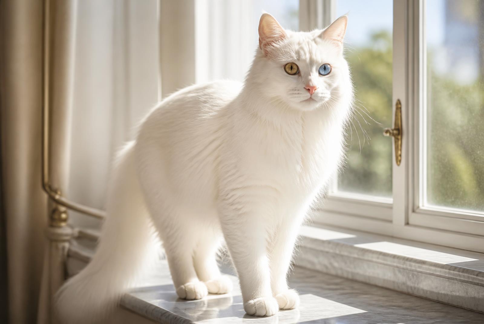 Turkish Angora cat portrait