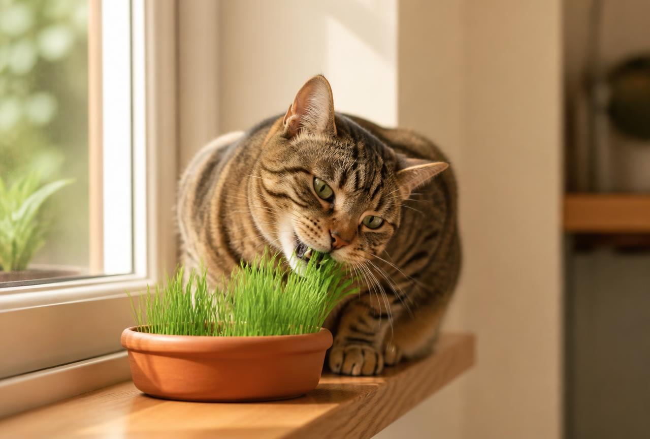 Cover photo for the article Why do cats eat grass? The instinct, the aftermath, and when it matters
